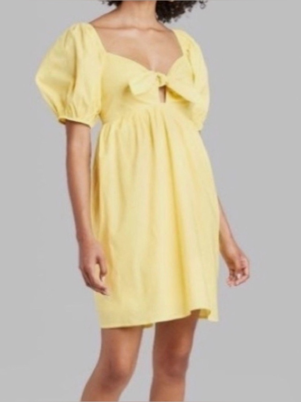 Wild Fable Sunny Yellow Puff-Sleeve Dress - Picture 5 of 6